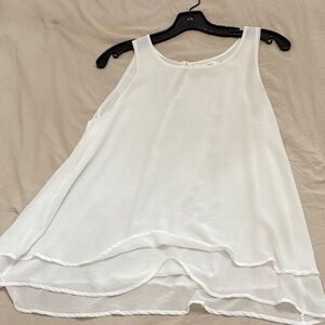 Blu Pepper White Layered Tank Top